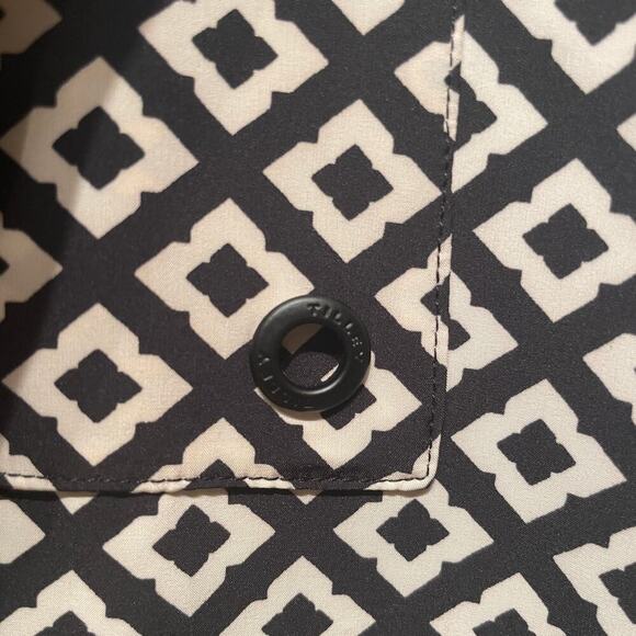 Tilley S Black Geometric Shirt Dress | Recycled Fabric, Stretch, Travel NWOT - Picture 7 of 8